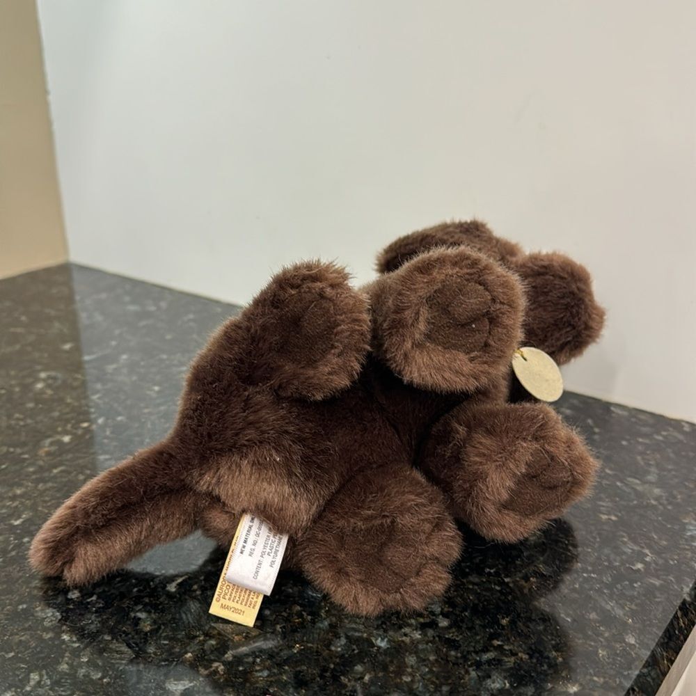 MIYONI TOTS CHOCOLATE LAB PLUSH PUPPY DOG AURORA 9” WITH NECK TAG BROWN TOY - Picture 6 of 9